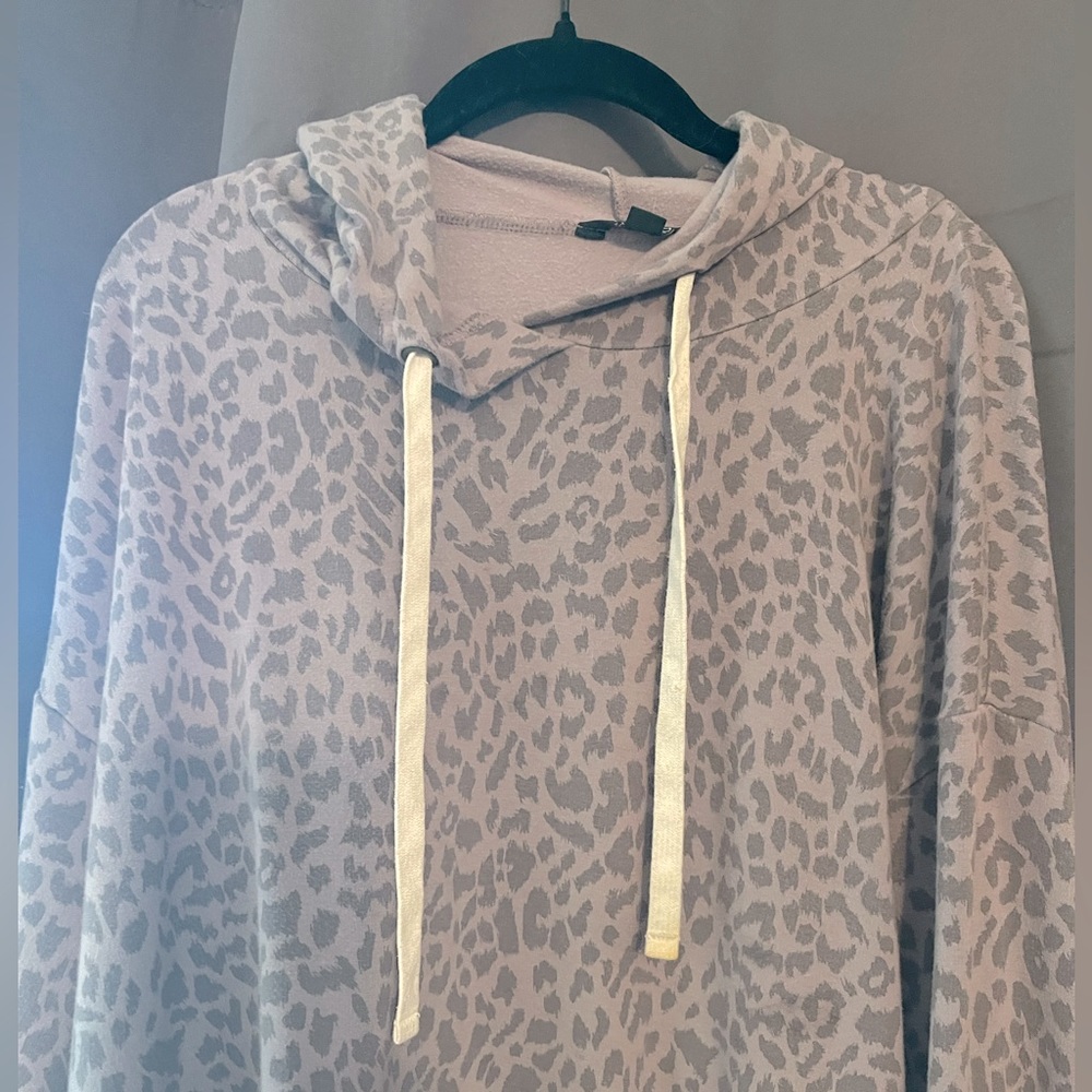 Purple and grey leopard hoodie